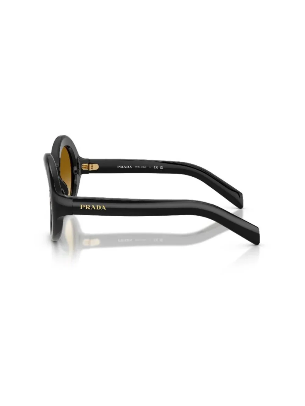 New Prada Women's Sunglasses Black Yellow Lens Acetate Frame PR D08SU 16K10X 53